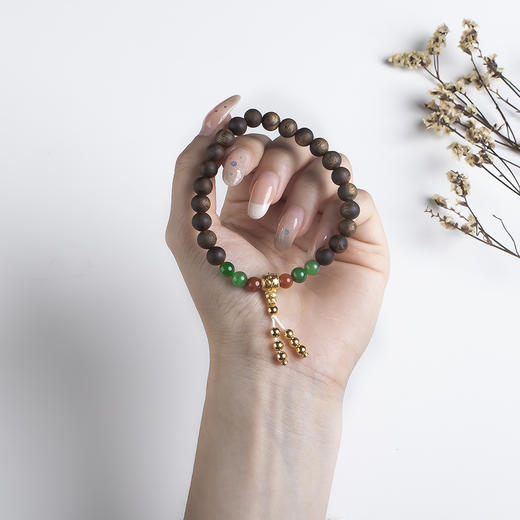 xy0562沉香+碧玉南红手串 商品图8