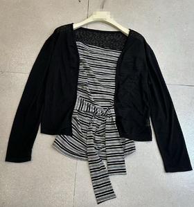 【门店同款】ENJOY秋季条纹绑带抹胸两件套 163993289