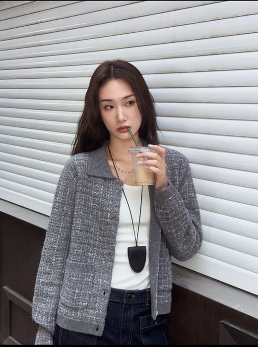 82-2 排他性独家圆正 真正原材原扣 香风 进口花纱 真丝羊毛羊绒 针织背心/开衫外套 仅此一批 商品图0