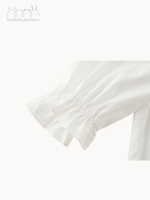 公主领白色缩褶上衣 商品图4