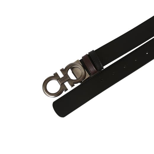 FERRAGAMO菲拉格慕-哑光真空电镀拉丝双面板扣-牛皮革-皮带-男款-黑色-宽3.5cm 商品图7