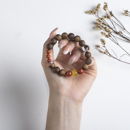 xy0561沉香+蜜蜡南红转运手串 商品图8