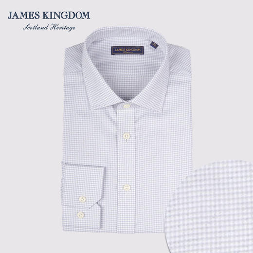 【商务云染100%棉】占姆士男士春秋季100%纯棉云染工艺合体版抗皱长袖衬衫 商品图10