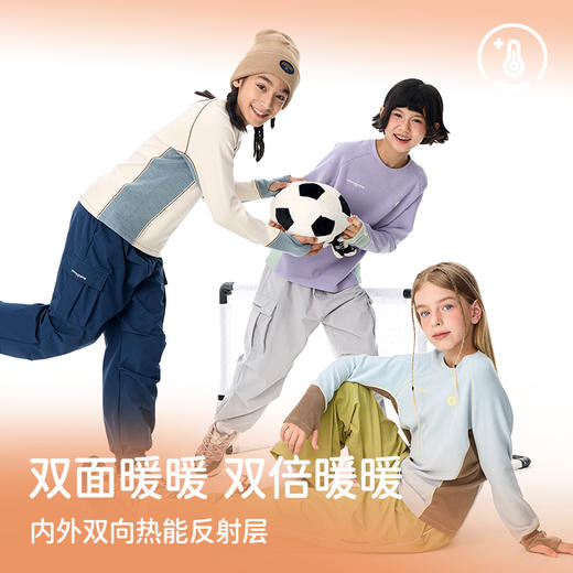 onmygame【糯糯】儿童加绒T恤秋冬双面暖暖绒男童亲肤保暖长袖 商品图3