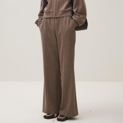 谜底休闲裤长裤女2025秋新品百搭松紧腰显瘦显高喇叭裤253MK1180 商品图1