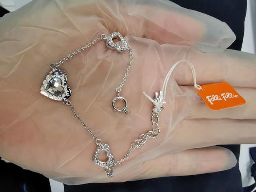 2300000266092 follifollie欧美轻奢时尚甜美爱心吊坠可调节手镯【材质精钢镀银，有盒子】 商品图4