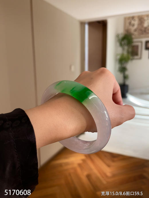 宽版冰飘翠手镯【5170608】圈口59.5~具体价格微信咨询 商品图2