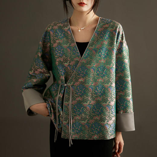 HERA CHOLE非遗苎蚕丝宋锦新中式外套，锦绣华服，一眼沦陷的东方高级感【3-5天发货】 商品图4