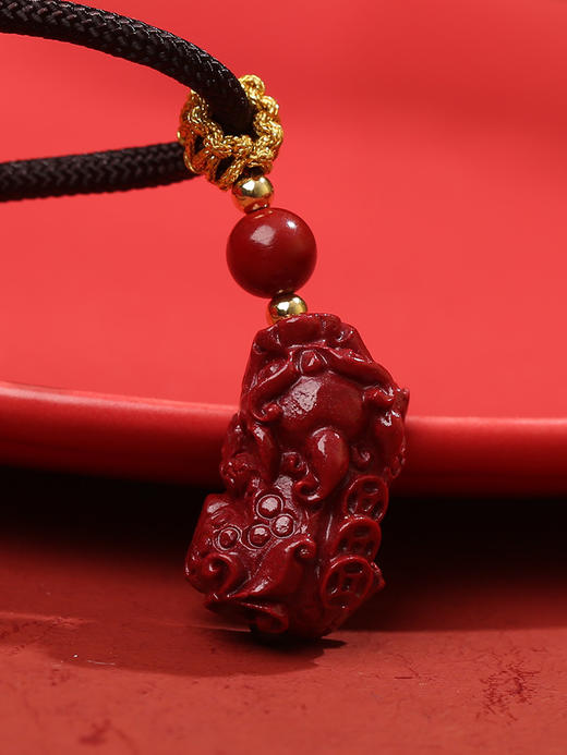 灵机生活馆 朱砂貔貅吊坠 商品图0
