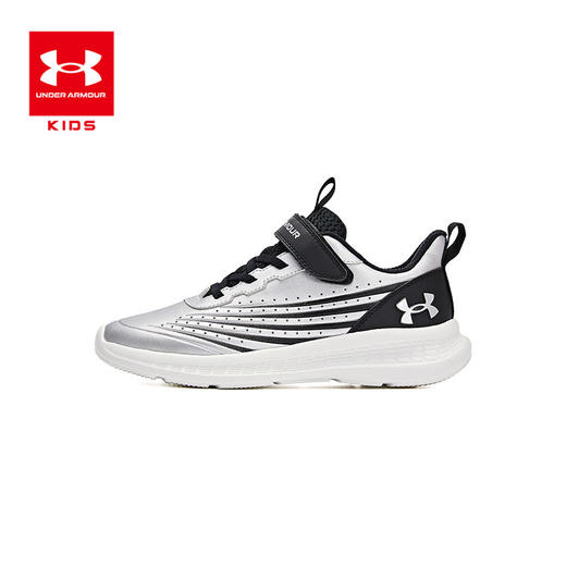 【舒适鞋服丨安德玛儿童透气网孔镂空舒适跑鞋】鞋面采用网布和皮革搭配组合，清爽透气不易闷脚，包裹型后跟设计，提升脚感舒适度，大底耐磨橡胶材质，充分接触地面，防滑不易累脚 商品图9