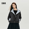 森马外套女秋季花苞拼接格子宽松立领2025新款复古风文艺通勤夹克 商品缩略图0