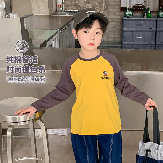 【合作款】迪士尼男童纯棉长袖T恤XAR1ZT040 商品图0