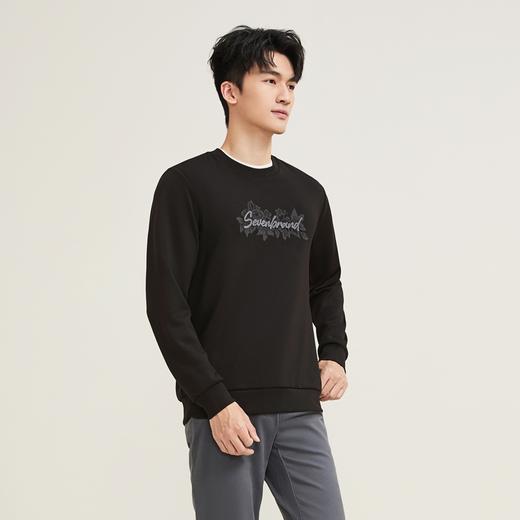 【莫代尔/图案款】柒牌男装印花圆领套头卫衣男秋季时尚休闲上衣129W70370 商品图1
