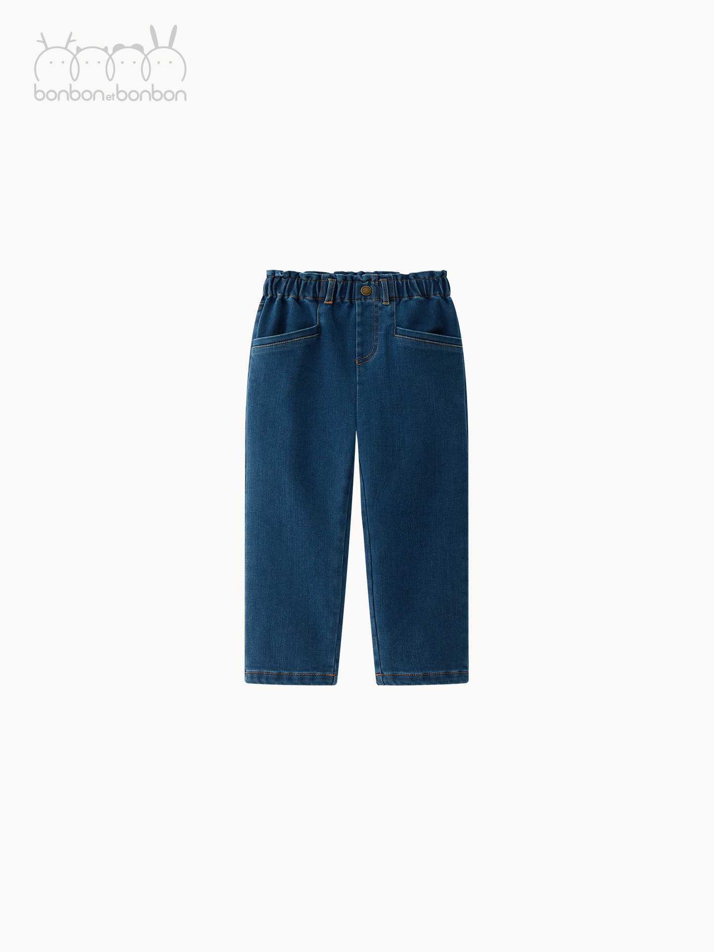 牛仔木耳边长裤