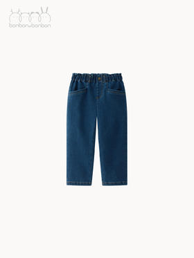 牛仔木耳边长裤