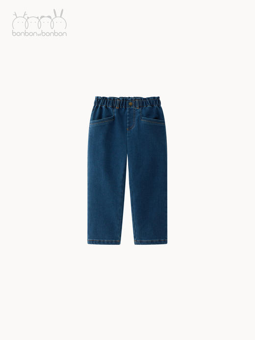 牛仔木耳边长裤 商品图0