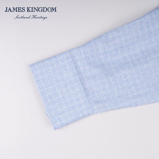 【商务云染100%棉】占姆士男士春秋季100%纯棉云染工艺合体版抗皱长袖衬衫 商品图6