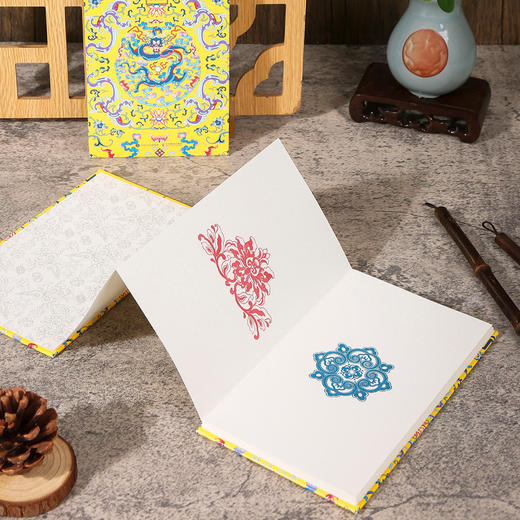 龙章瑞册盖章本集章册旅行盖章收集国风打卡本通关文牒经折装盖章本风琴折页奏折手绘本宫廷风纹样主题 商品图3