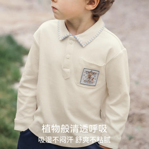 【宝宝服饰】嫚熙童装儿童长袖衬衫秋季POLO衫男童上衣 商品图2
