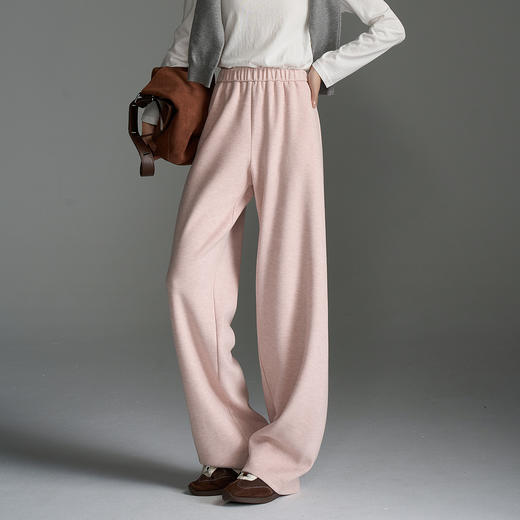 OLrain欧芮儿垂感宽松直筒针织休闲裤秋季2025新款简约松弛感裤子 商品图3