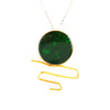 【天然正品】A货翡翠AU750黄金镶天然细腻满绿圆形翡翠胸针吊坠两用款44.1*36.6*5.8MM（皆取最大值）链长：45CM（长度可调节）女士现售价：9680！210825XY04 商品缩略图0