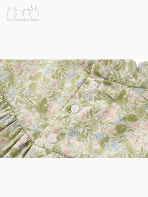 花边领碎花连衣裙 商品图3