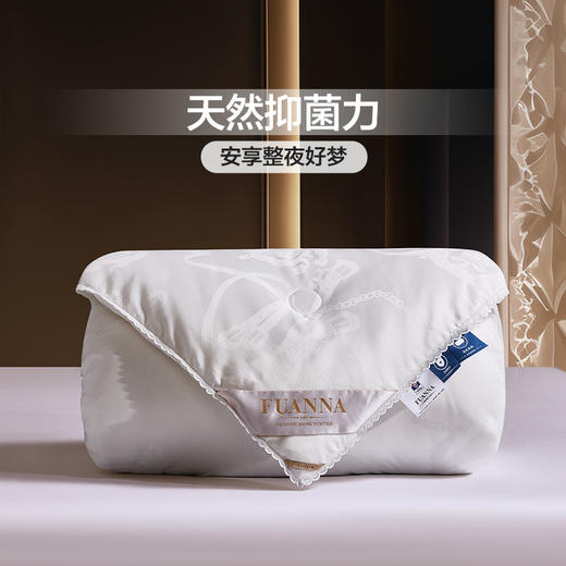 富安娜家访蚕丝被克洛伊提花桑蚕丝抑菌四季被1.8米床1000克 商品图4