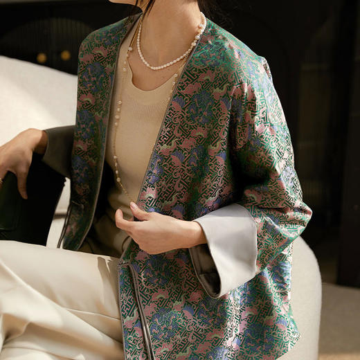 HERA CHOLE非遗苎蚕丝宋锦新中式外套，锦绣华服，一眼沦陷的东方高级感【3-5天发货】 商品图0