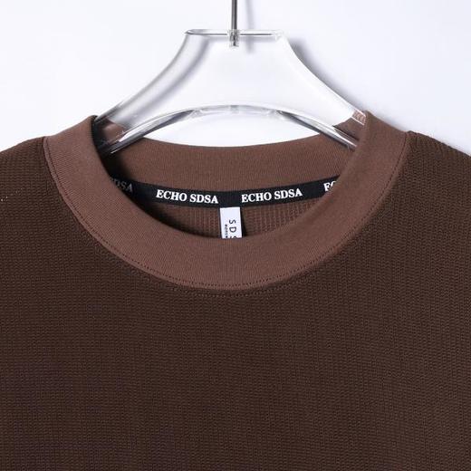 T4343SDSA秋季新款男士痞帅纯色亲肤玉米格设计圆领长袖T恤百搭时尚 商品图2