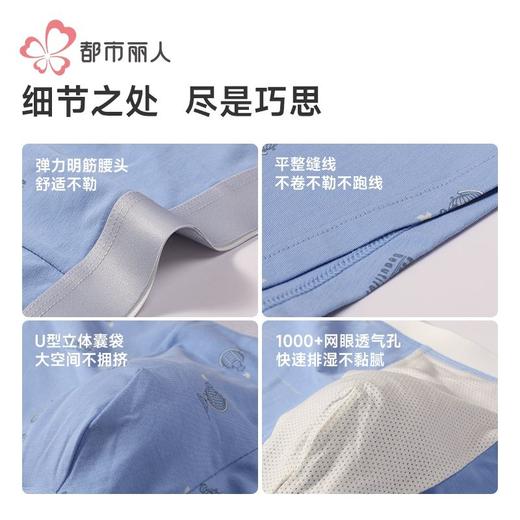 都市丽人内裤男士内裤40S棉拉架内裤明筋平角内裤男内裤FKHG08 商品图7