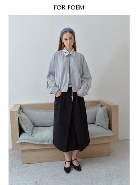 ForPoem 现货 25/FW原创设计可拆卸花朵领子休闲经典夹克外套