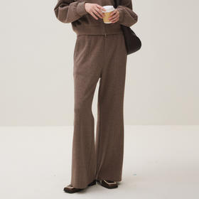 谜底休闲裤长裤女2025秋新品百搭松紧腰显瘦显高喇叭裤253MK1180