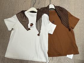 【门店同款】ENJOY秋季“光阴序语”波点披肩短袖T 164747717