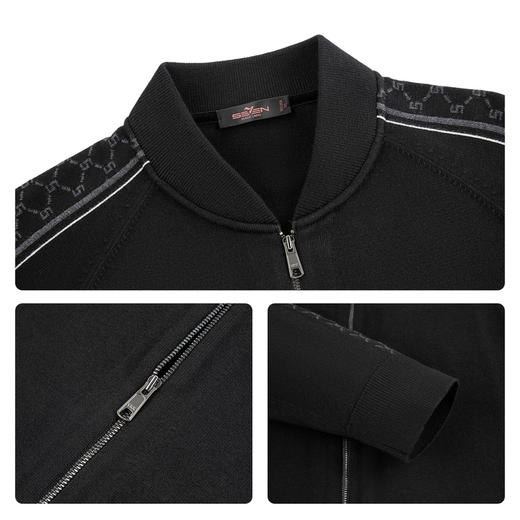 【可机洗/抗静电】柒牌男装弹力保暖2025秋季棒球领开衫针织衫129Y70080 商品图3