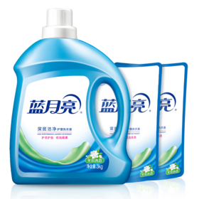 蓝月亮茉莉清香洁净洗衣液3kg+茉莉清香洁净洗衣液袋装500g*2