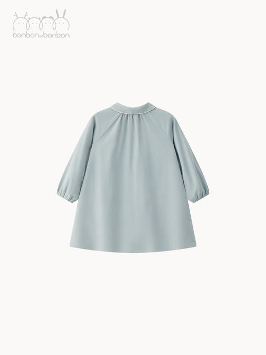 雾蓝设计感连衣裙 商品图1