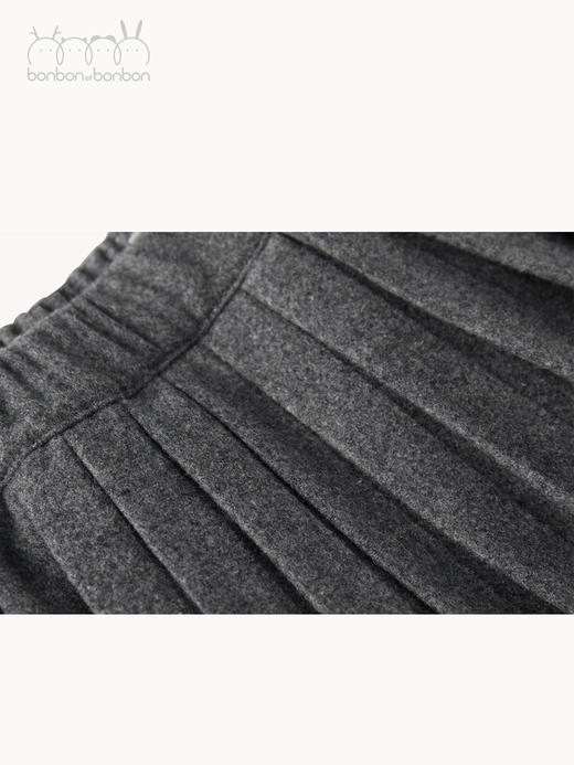 深灰羊毛百褶半裙 商品图1