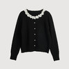 OLrain欧芮儿2025新款女秋季黑色法式荷叶边领毛织开衫精致针织衫 商品缩略图3