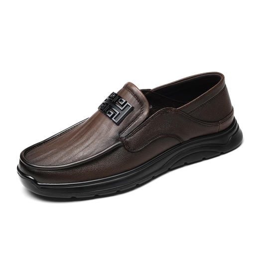 信诺羊皮爸爸鞋舒适软底一脚蹬豆豆鞋休闲单鞋皮鞋男2025新款秋季N5Q115-136 商品图4