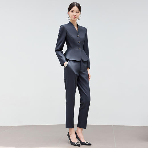 IWY/高端西装正装女职业套装藏青色面试商务工作服西服两件套25CP809 商品图1