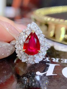 2.23ct刻面红宝石戒指