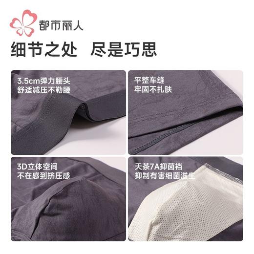 都市丽人内裤男士内裤50S棉拉架内裤明筋平角内裤男内裤FKHC56 商品图7