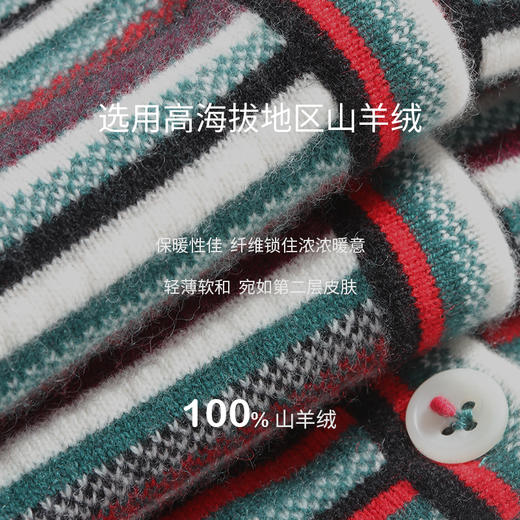西藏羊绒藏式条纹开衫  SJF96W338N 商品图2
