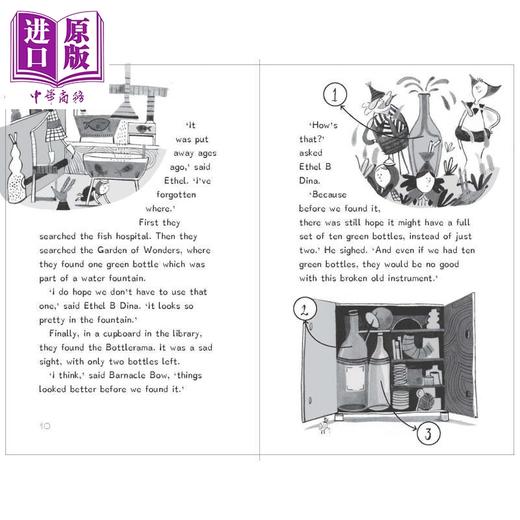 【中商原版】垃圾回收之家 绿瓶子 The Tindims and the Ten Green Bottles 英文原版 儿童文学 黑白插图小说故事 进口童书 商品图3