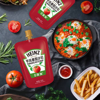 亨氏(Heinz) 番茄酱 番茄沙司120g*4袋[0添加防腐剂/色素*]意面薯条酱 商品图2