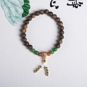 xy0562沉香+碧玉南红手串