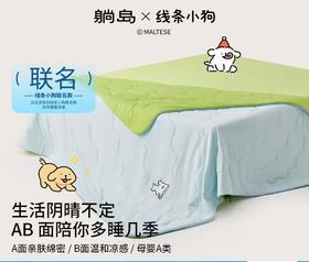 躺岛瓜瓜&线条小狗联名凉被凉凉暖暖双重睡感夏被轻薄透气空调被