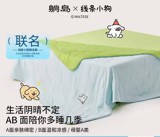 躺岛瓜瓜&线条小狗联名凉被凉凉暖暖双重睡感夏被轻薄透气空调被 商品图0