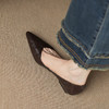 【预售5天】韩版优雅尖头小坡跟质感手抓羊皮通勤低跟全真皮浅口单鞋女HB&5566 商品缩略图4