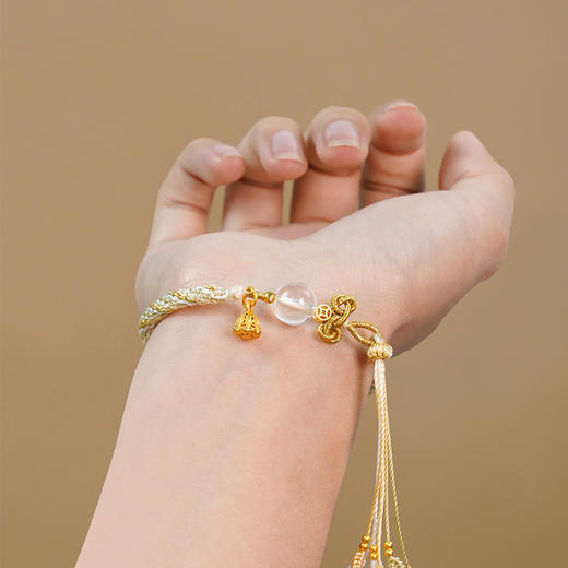 【普陀山】五行单珠-金 | 金曜 · 聚运结 师傅手工绳编手串 商品图3